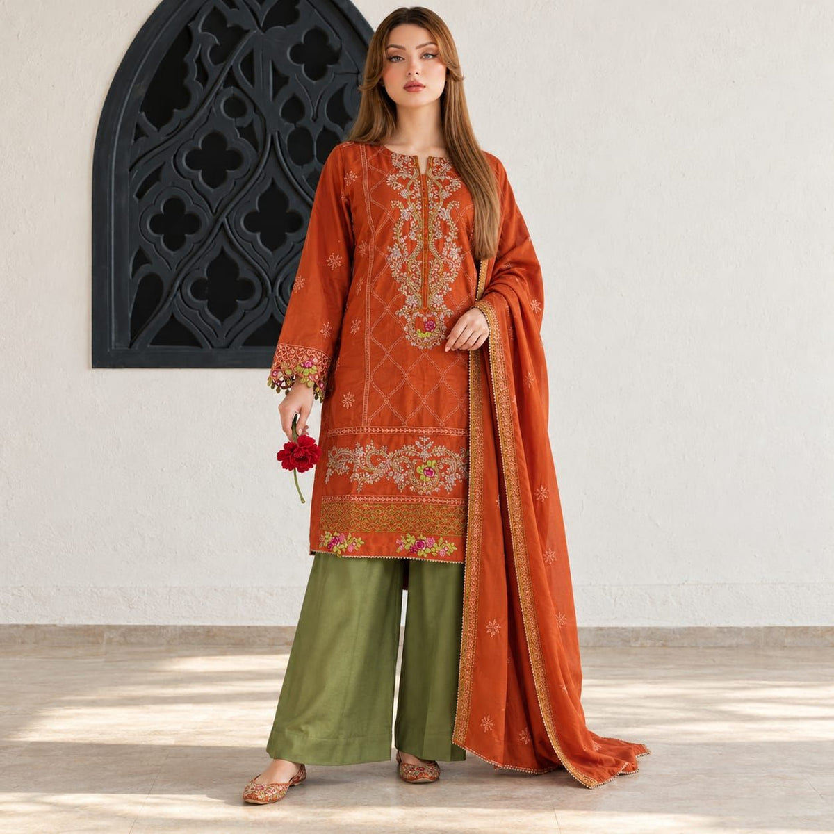 MARIA.B Dhanak suit dupatta